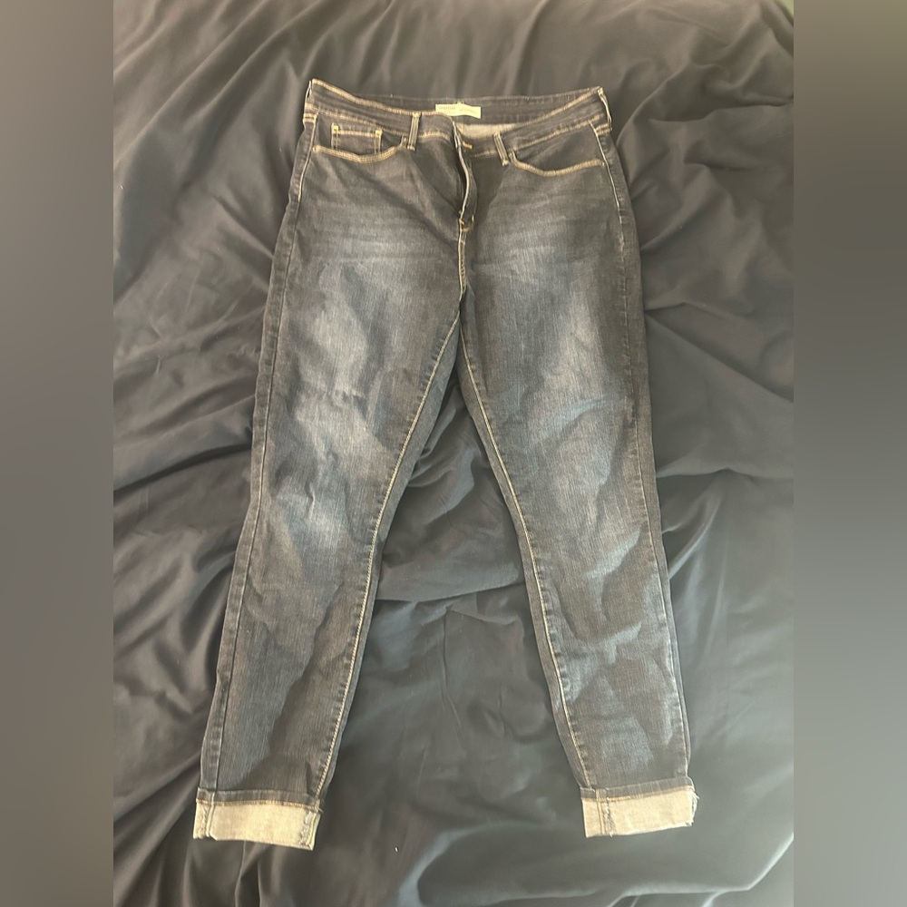 Signature by Levi Strauss Dark Blue High-Rise Skinny Jeans